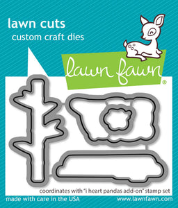 I Heart Pandas Add On Dies Lawn Fawn LF3600