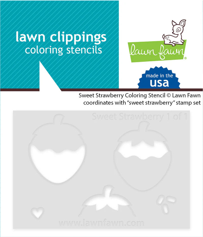 Sweet Strawberry Colouring Stencil Lawn Fawn LF3604