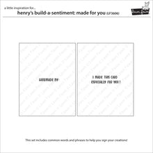 Load image into Gallery viewer, Henry’s Build A Sentiment Made For You Stamp Set Lawn Fawn LF3606