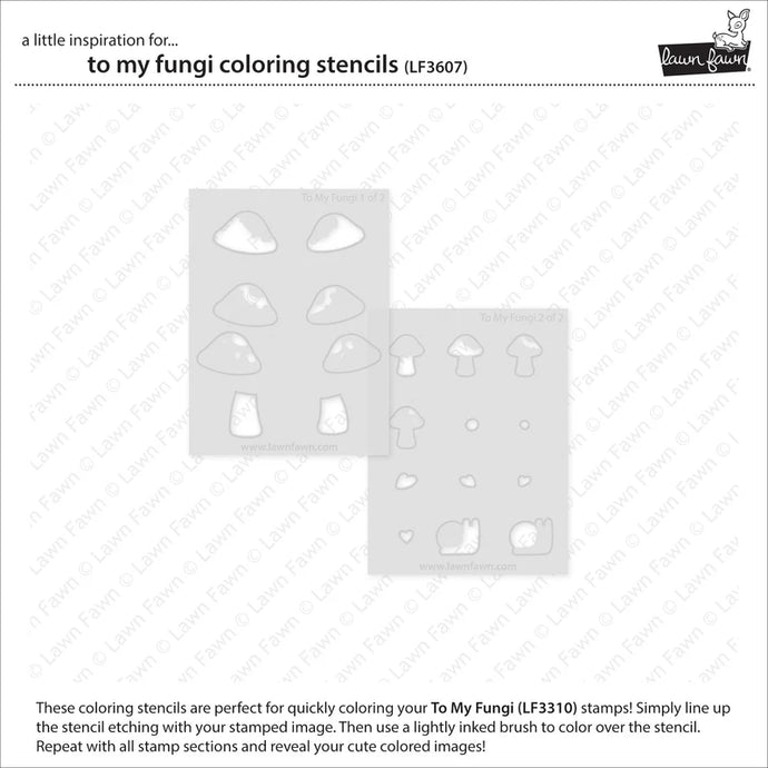 To My Fungi Colouring Stencils Lawn Fawn LF3607