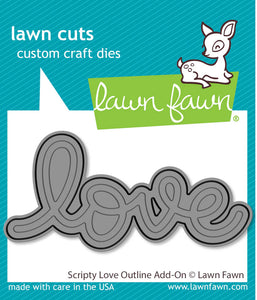 Scripty Love Outline Add On Die Lawn Fawn LF3615