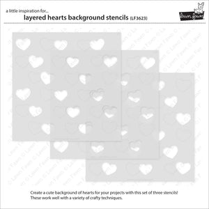 Layered Hearts Background Stencils Lawn Fawn LF3623