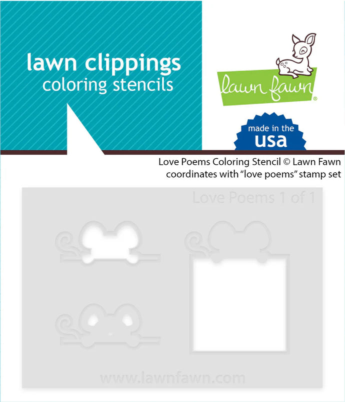 Love Poems Colouring Stencil Lawn Fawn LF3625