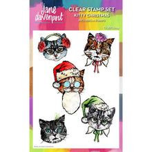 Load image into Gallery viewer, Kitty Christmas Jane Davenport A5 Clear Stamp Set