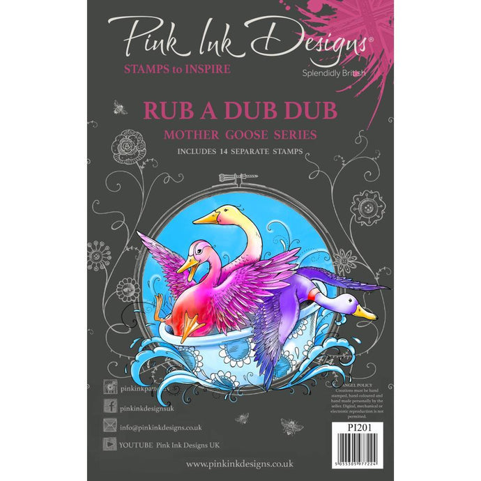 Rub A Dub Dub Pink Ink Clear Stamp