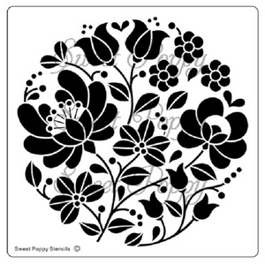 Honeysuckle Circle Stencil by Sweet Poppy