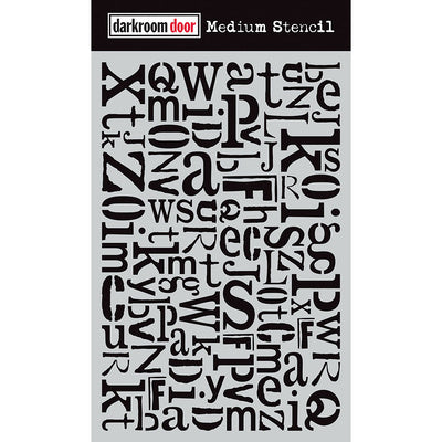 Alphabet Jumble Medium Stencil Darkroom Door