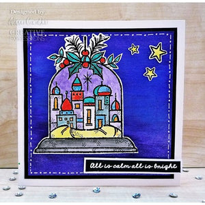 Silent Night Globe 4x6 Stamp Set by Francoise Read
