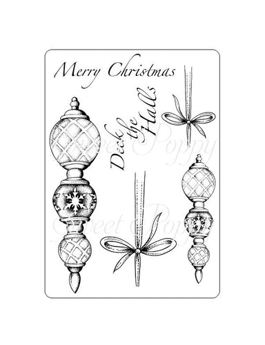 Victorian Bauble A6 Stamp Sweet Poppy