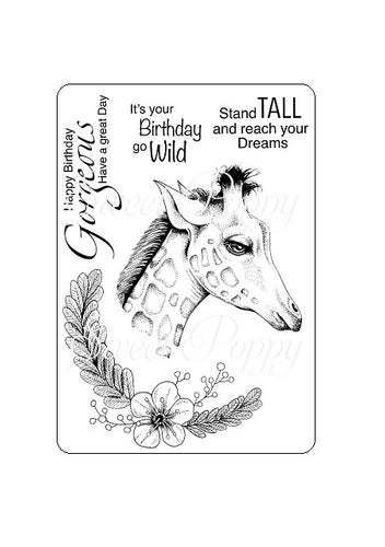 Giraffe A5 Clear Stamp Set by Sweet Poppy