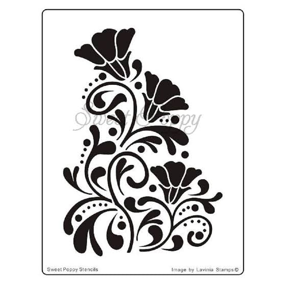 Deco Flower Metal Stencil SP1-130 Sweet Poppy