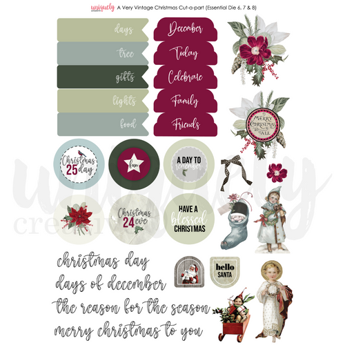 A Very Vintage Christmas Cut-a-part Sheet Uniquely Creative