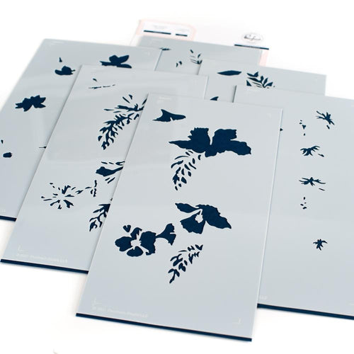 Hibiscus 4x9 Stencil Set by Pinkfresh