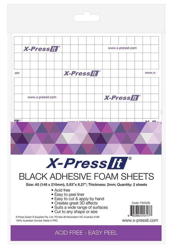 A5 Black Adhesive Foam Sheets