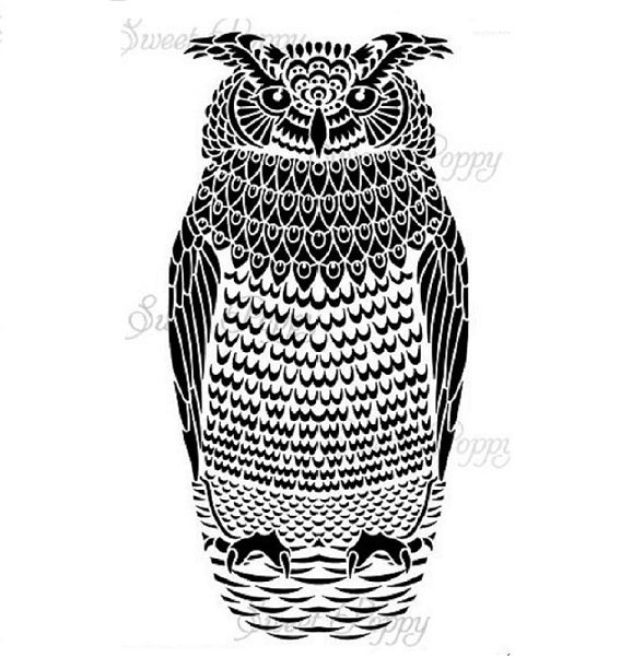 Large Owl Stencil by Sweet Poppy
